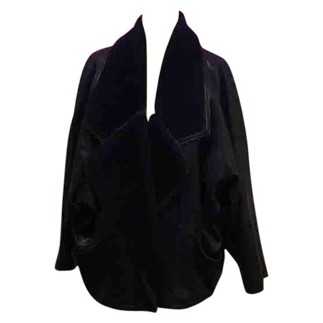 Jean Paul Gaultier Red Black Velvet Harlequin Wrap Shearling Coat For ...