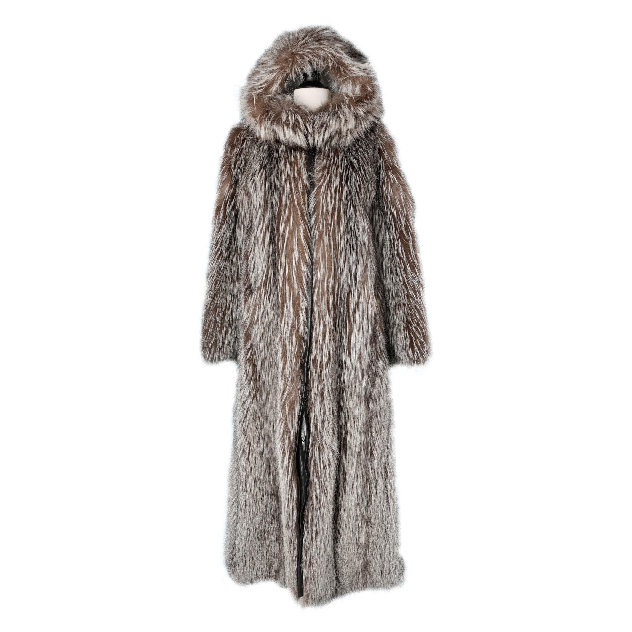 Long coat  in Silver fox furs with technical lining Escada Sport 