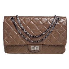Chanel Brown Quilted Aged Leather Reissue 2.55 Classic 227 Flap Bag