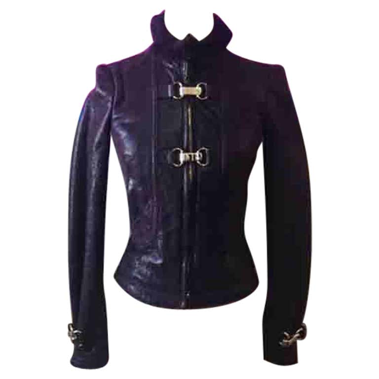 Tom Ford for Gucci Black Ostrich-Leather Jacket Blazer New at 1stDibs ...