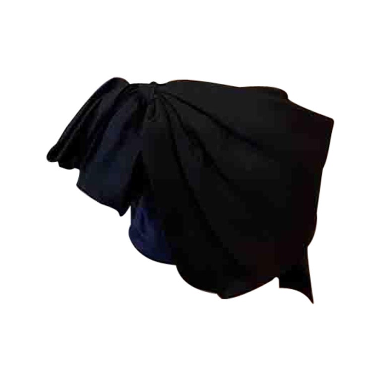 Gianfranco Ferre Black Silk Lace Up Back Bustier