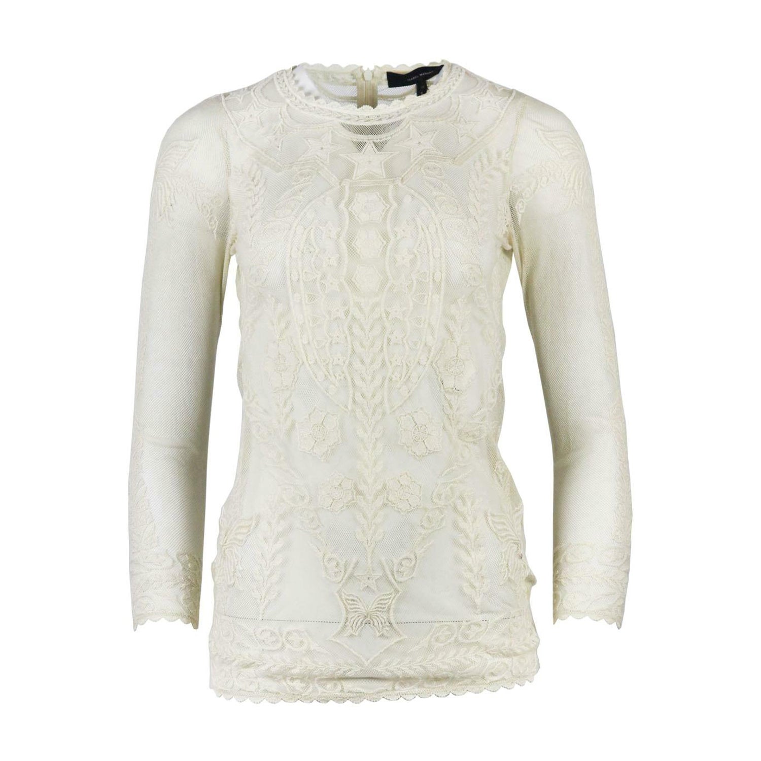 Marant Diane Embroidered Cotton Mesh Top For 1stDibs