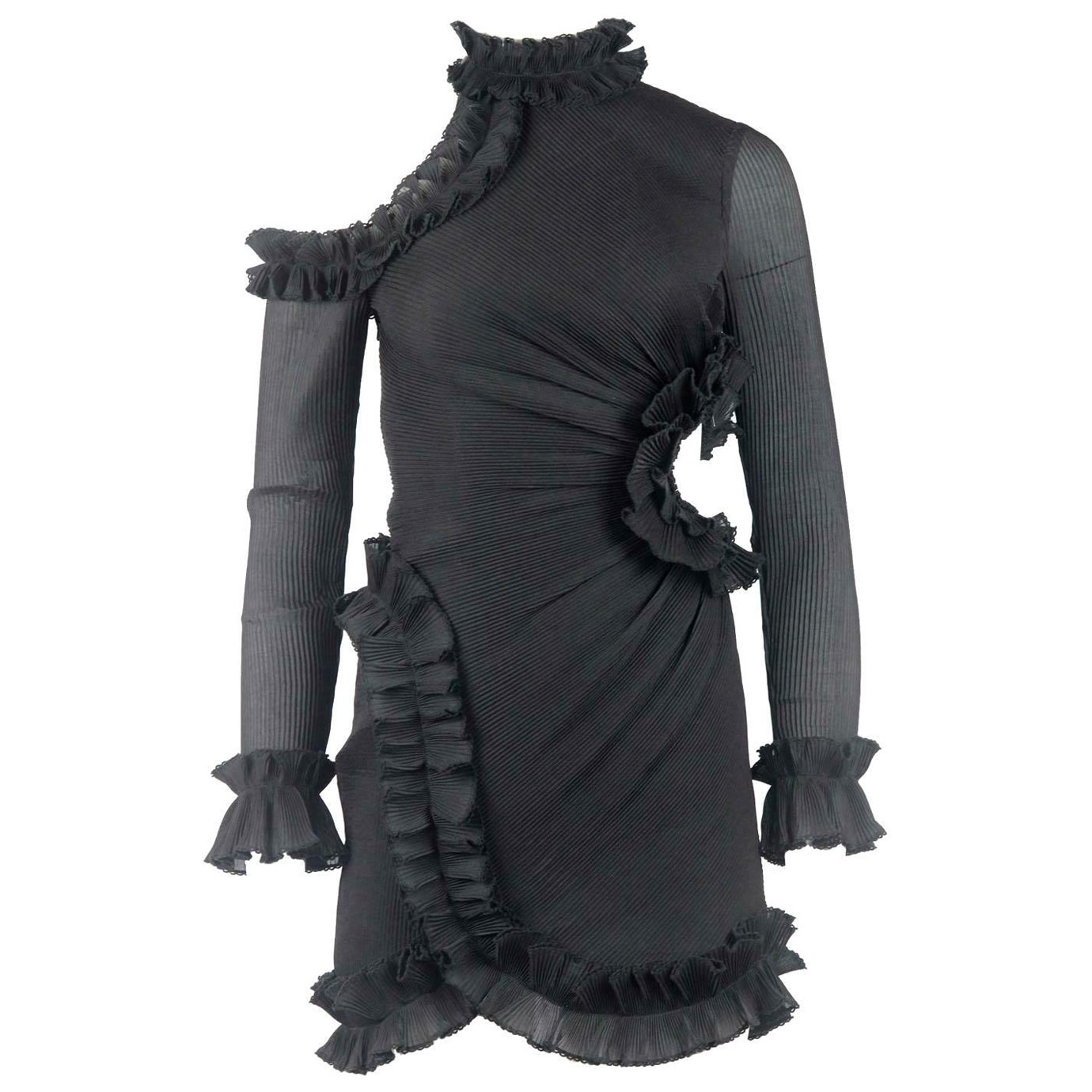 Zimmermann Cutout Ruffled Plisse Organza Mini Dress