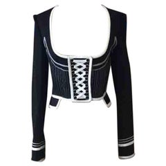 Givenchy Giacca bolero corsetto bianco nero