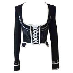 Used Givenchy Black White Bolero Corset Jacket