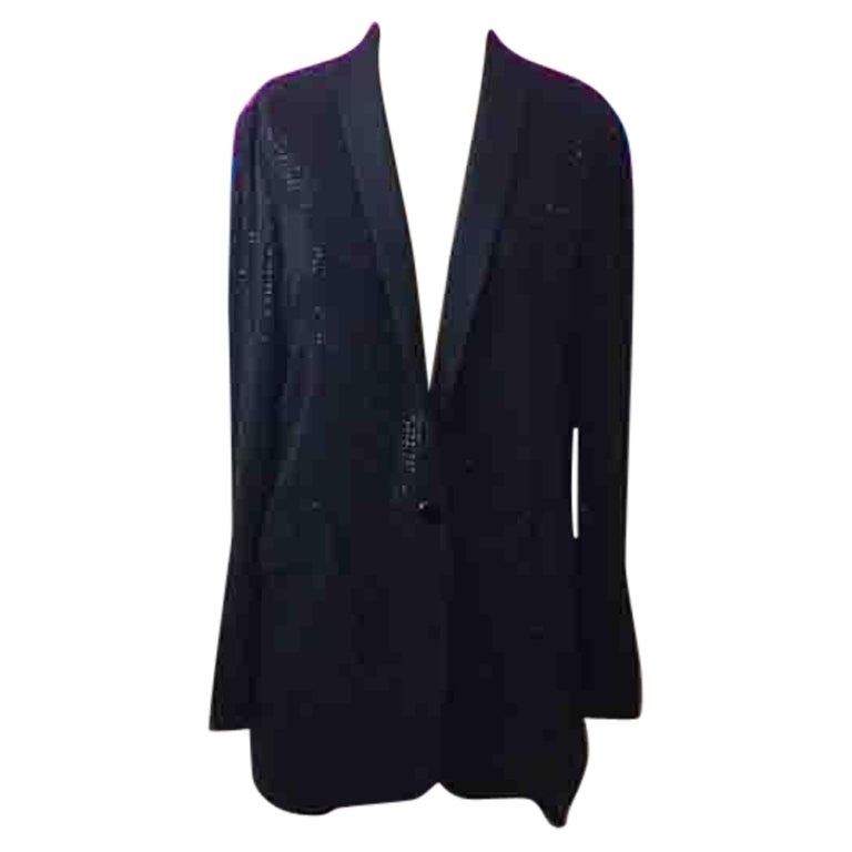 Gucci Black Silk Beaded Tuxedo Smoking Jacket