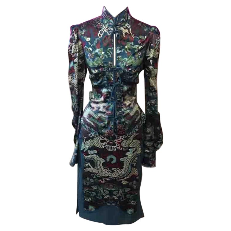 Tom Ford Yves Saint Laurent Chinese Dragon Dress For Sale