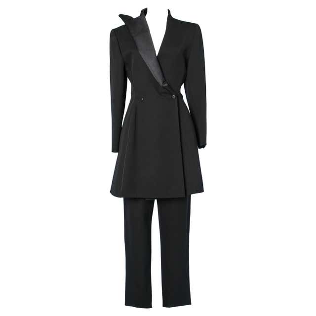 Black double breasted skirt-suit Thierry Mugler For Sale at 1stDibs