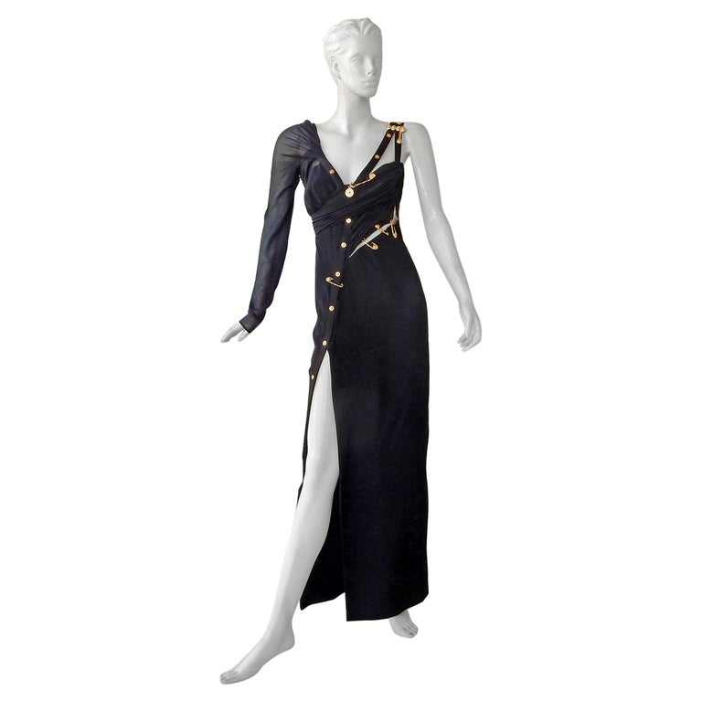 Versace Iconic New Version of the Safety Pin Evening Dress New at 1stDibs