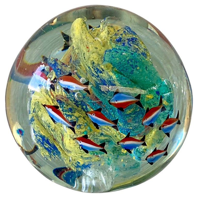 Vintage Murano Glass Round Globe Reef Aquarium For Sale at 1stDibs