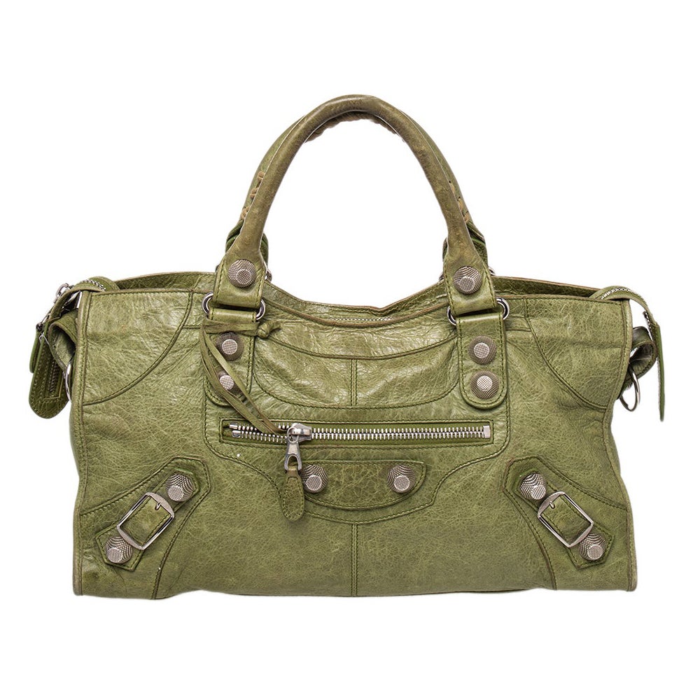 Balenciaga Light Olive Leather GSH Part Time Tote