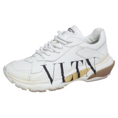 Valentino White Leather VLTN Bounce Sneakers Size 40