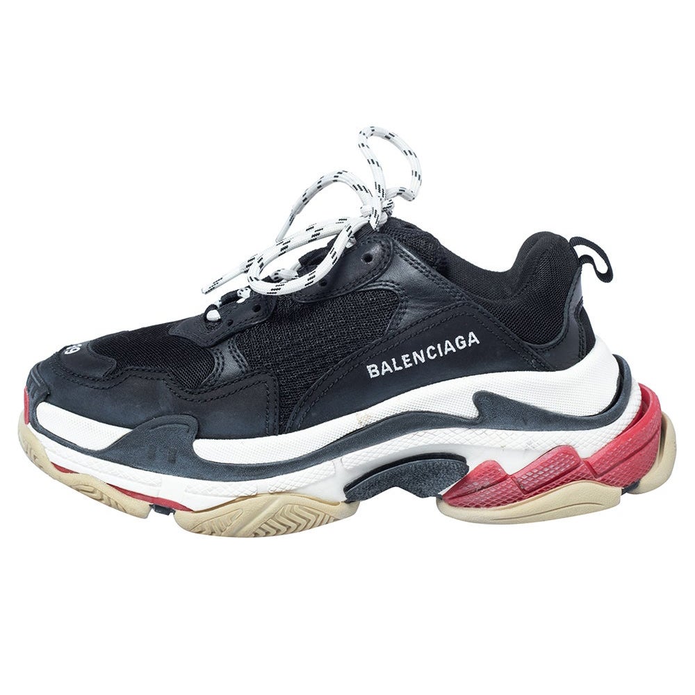 Balenciaga Multicolor Mesh and Leather Triple S Clear Sole Sneakers Size 39