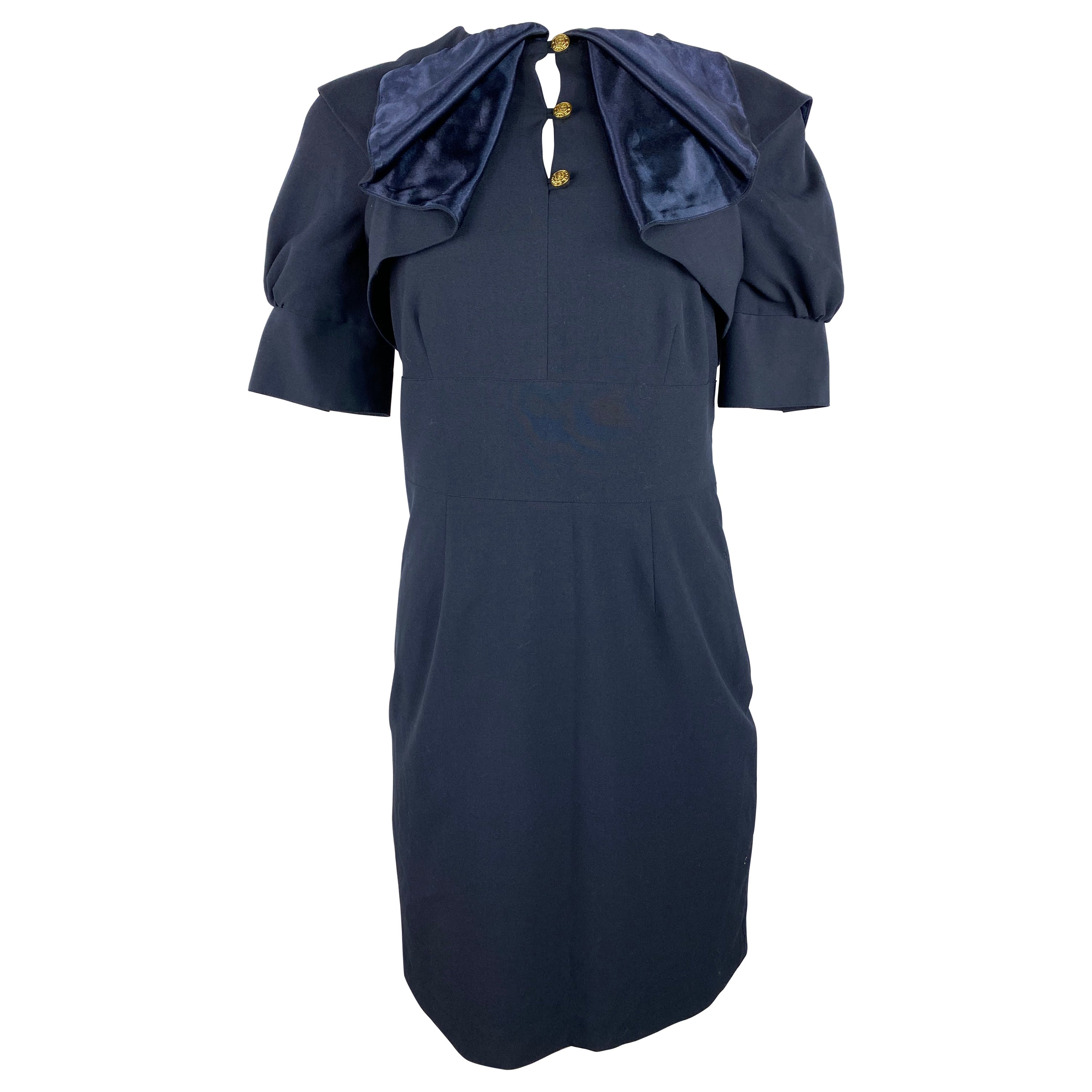 Walter Navy Mini Dress, Size 4 For Sale