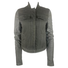 T by Alexander Wang Grey Denim and Leather Jacket