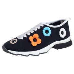 Fendi Black Neoprene Flowerland Slip On Sneakers Size 40