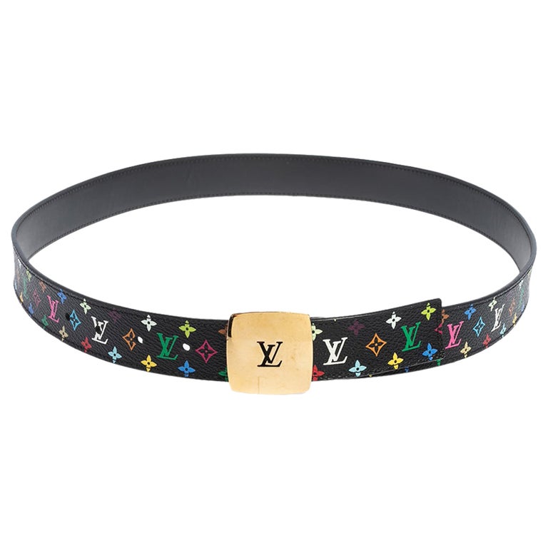 Louis Vuitton Amarante Monogram Vernis Fleur Buckle Belt 90CM