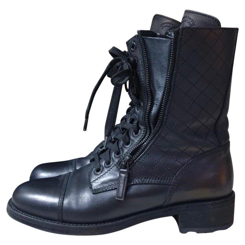 Chanel Quilted Combat Boot