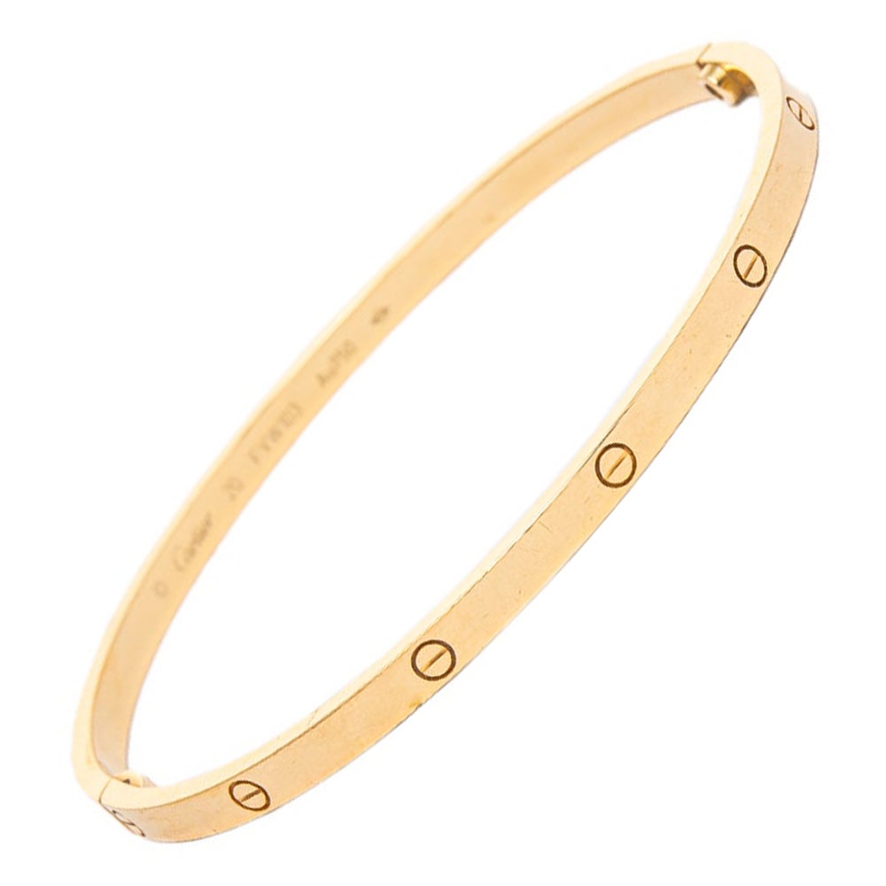 Cartier Love 18K Yellow Gold Narrow Bracelet SM 20