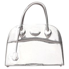 Hermès Vintage Kleinste Mini Micro Bolide Tasche Pillendose Sterling Silber Selten