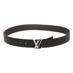 Louis Vuitton Black/Brown Leather Reversible Initiales Belt Size 100CM