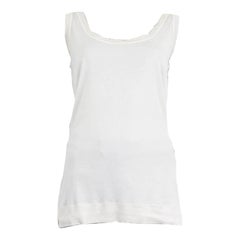 LORO PIANA off-white cotton silk KNIT Tank Top Sleeveless Shirt 50 XXL