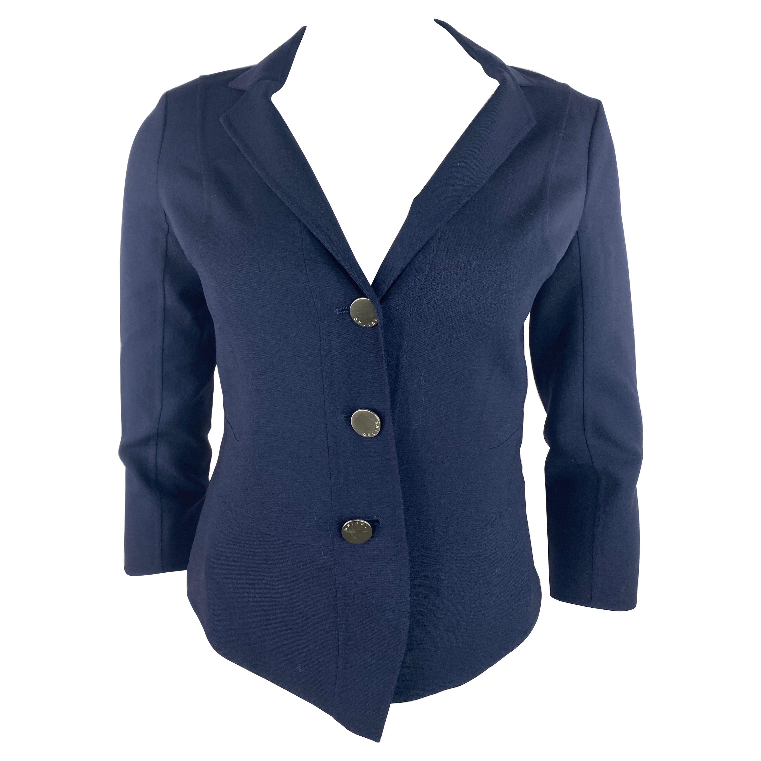 Celine Navy Blazer Jacket, Size 38