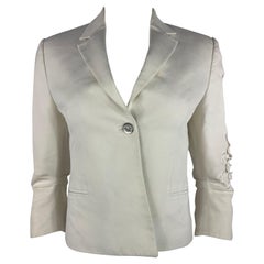 Retro Gianni Versace White Blazer Jacket, Size 38