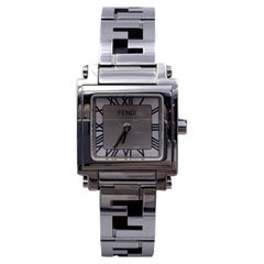 Fendi Stainless Steel 6000 L Logo Ladies Wrist Watch Silver Dial