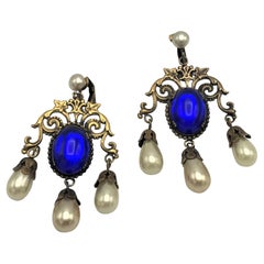 Joseff of Hollywood Clip-on Earring 1940s USA, Russian gold