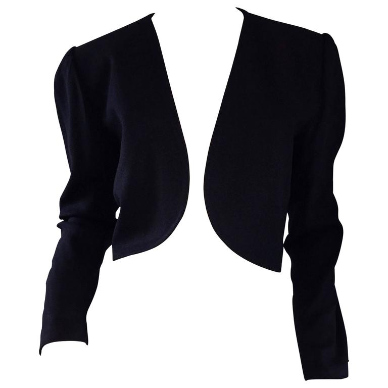 Saint Laurent Rive Gauche 1980s Black Silk bolero jacket main image 0