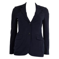 LORO PIANA midnight blue cotton blend CLASSIC Blazer Jacket 36 XXS