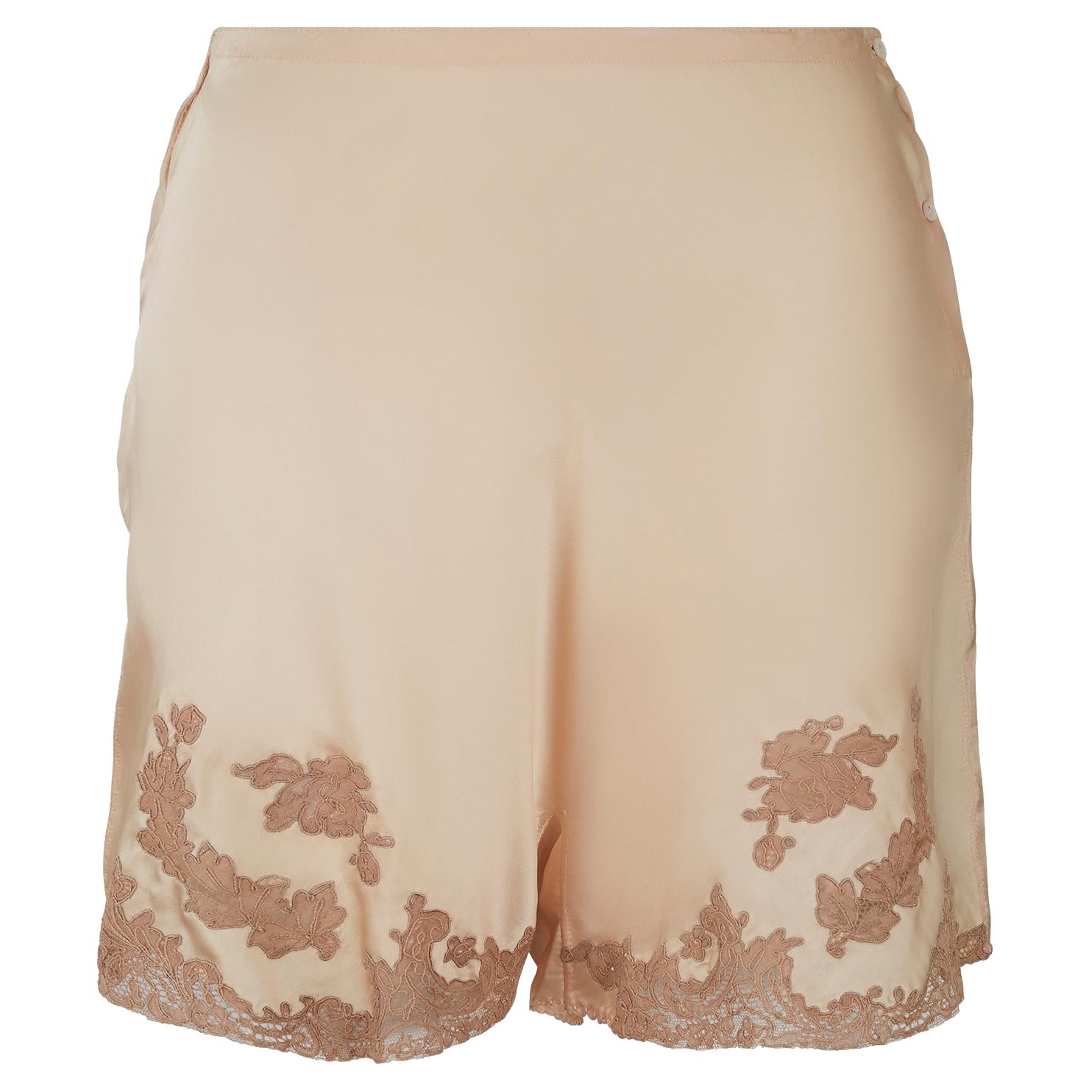 1930s Peach Lace-Edged Silk Tap Pants