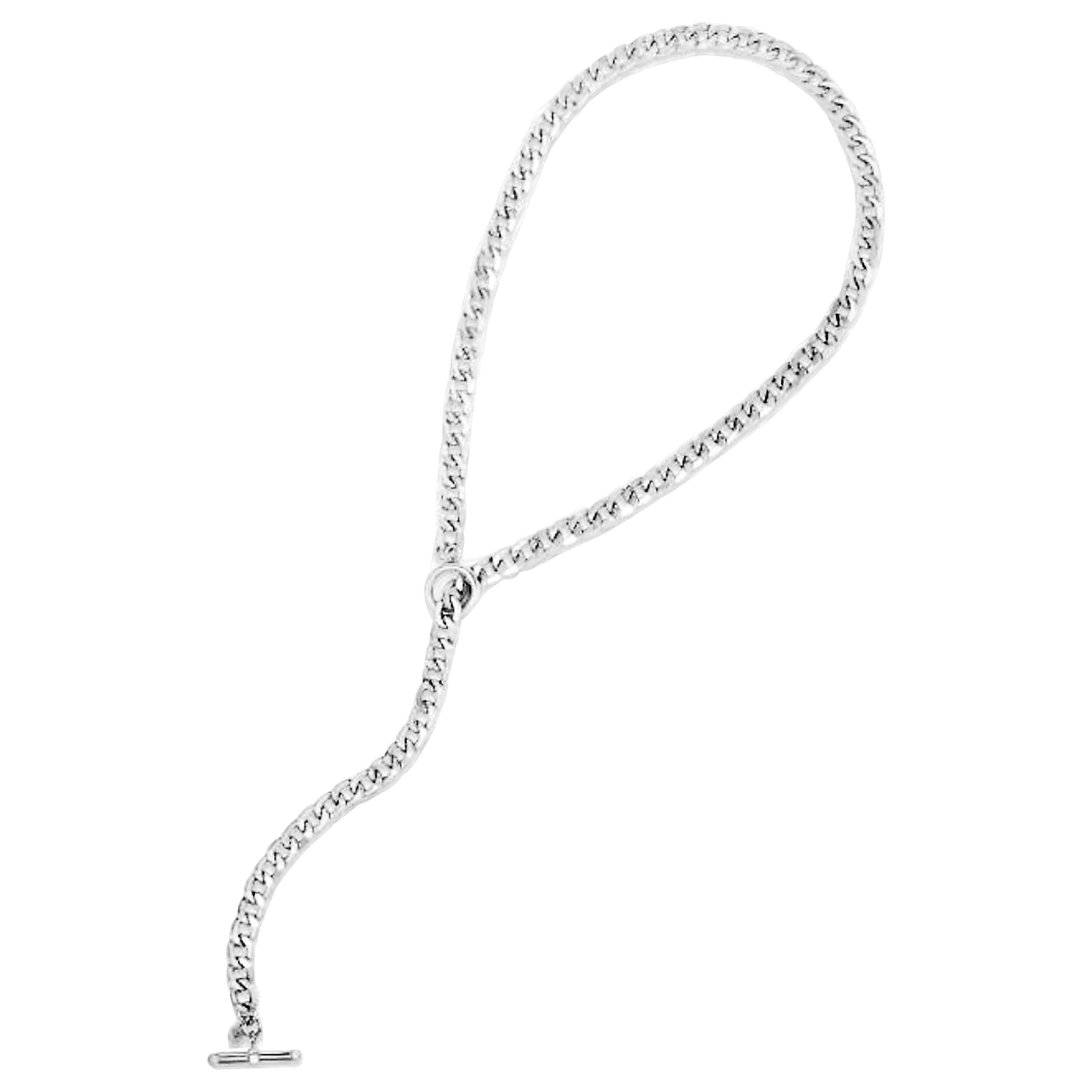 Curb Chain Necklace with Toggle Clasp in Sterling Silver