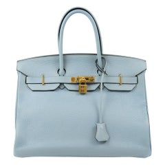 Birkin 35 in blue leather