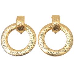 Chanel Gold Clip On Hoop Earrings