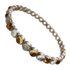 Cleopatra's Candy Bangle Bracelet in Sterling Silver with Citrine and Moonstone