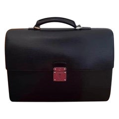 Vintage Louis Vuitton Black Epi Leather Robusto 2 Compartment Briefcase
