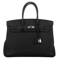 Hermes Birkin 35 Black Togo Palladium Bag