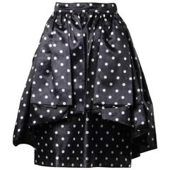 Loris Azzaro Vintage Polka Dot Origami Pleated Peplum Skirt 11