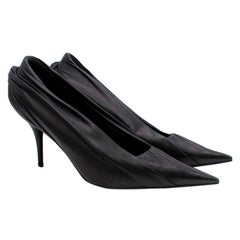 Balenciaga Black Leather Ruched Knife Pumps - US 9