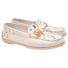 Louis Vuitton - Mocassini in pelle bianca Monogram Multicolore - US 37