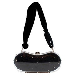 Yves Saint Laurent Hard Case Black Crystal Embellished Shoulder Bag