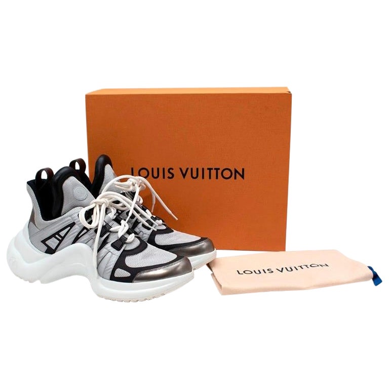 Louis Vuitton Archlight Black and Silver Mesh and Leather Trainers US