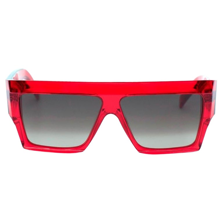 Celine Red Square Acetate Sunglasses For Sale