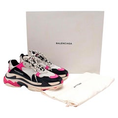  Balenciaga Triple S Black & Pink Mesh Leather Sneakers