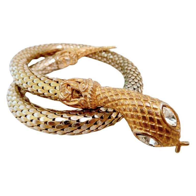 Vintage Whiting and Davis Snake Wrap Bracelet at 1stDibs