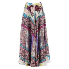 Etro Printed Silk Crepe De Chine Maxi Skirt