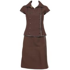1960s Iconic Brown Courrèges Couture Future Suit 4