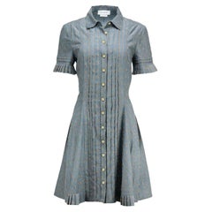 Yigal Azrouel Pleated Cotton Blend Shirt Dress